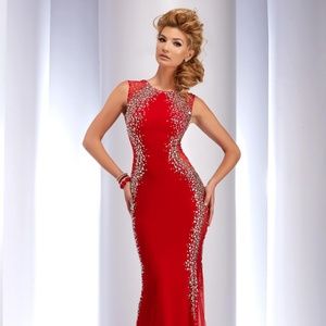 Authentic NEW Clarisse 2627 Red Prom Gown